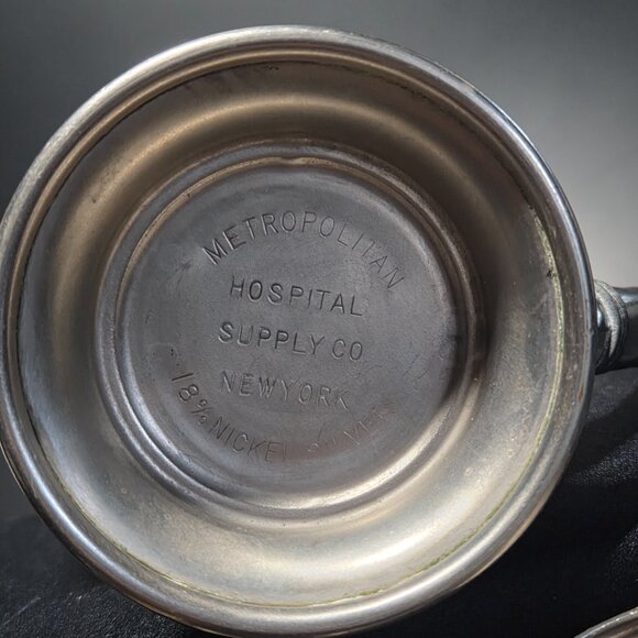 Nickel Silver Hospital Creamer/Sugar/Teapot Set - Picture 4 of 4